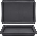 Greaner Black Plastic Plant Saucer, 17 Inch Trays for Plants, Flower Pot No Holes Plant Drip Trays, Heavy Duty Plastic Plant Saucers for Indoors Outdoors