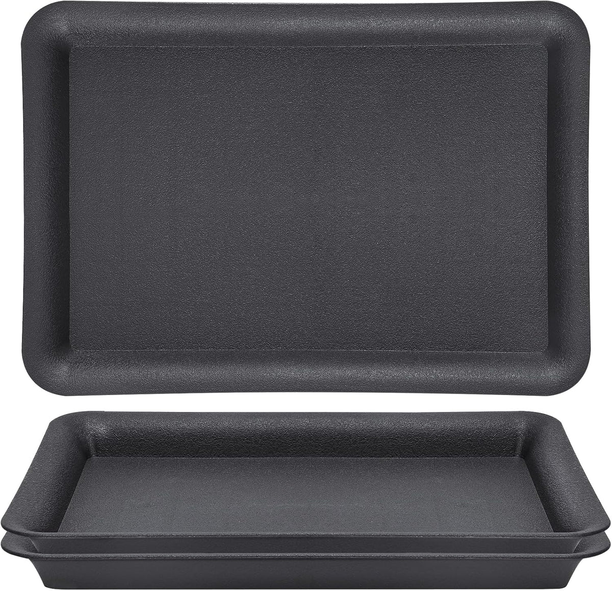 Greaner Black Plastic Plant Saucer, 17 Inch Trays for Plants, Flower Pot No Holes Plant Drip Trays, Heavy Duty Plastic Plant Saucers for Indoors Outdoors