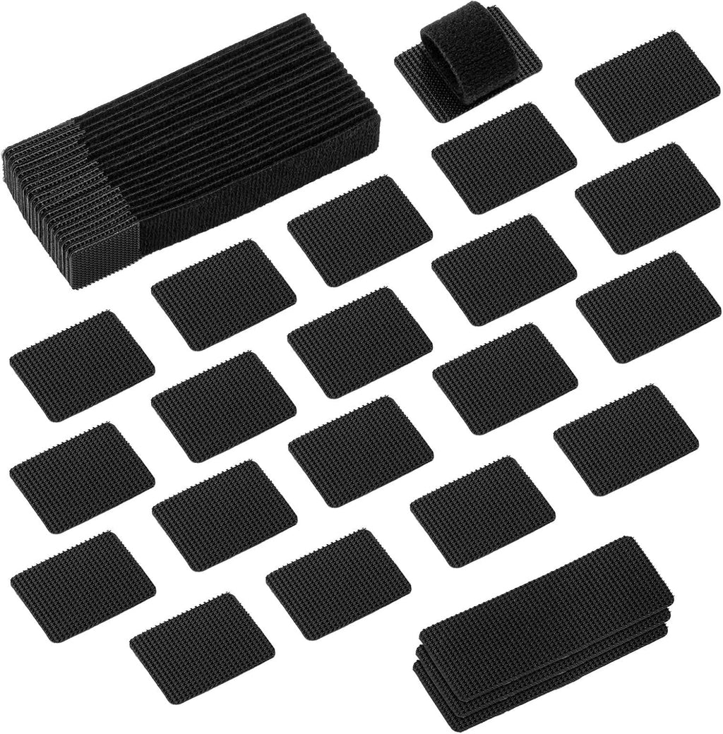 50PCS Velcro Cable Ties,Adhseive Cord Holder for Desk,Resuable Cable Clips