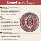 SERISSA Boho Round Area Rug, 8ft Washable Non-Slip Circle Rug, Ultra Soft Large - Image 2