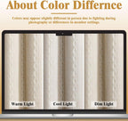 Boho 100% Blackout Curtains 84 Inch 2 Panels Linen Blend Beige