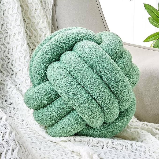 Uvvyui Knot Pillow Ball, Soft Home Decorative Pillows, Round Throw Pillow by Uvvyui