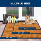 Smiry Front Door Mat Outside Entrance, Heavy Duty Sturdy Natural Rubber Doormat - Image 2