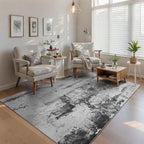 Ompaa Living Room Rug 5x8 Ink Black Area Rug Machine Washable Boho Rug Non Slip - Image 4