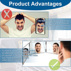 LMZNXCZ 3 Way Mirror for Self Hair Cutting,360 Haircuts Men for Barber Use Tools,to See Back of Head,Tri Fold Mirror with Portable Height Adjustable Telescoping Hooks