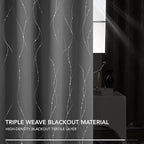 Deconovo Blackout Curtains, Thermal Insulated Noise‑Reducing Drape, Wave Line - Image 6