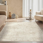 UERMEI Square Area Rugs : Washable 6x6 Neutral Modern Abstract Carpet - Image 4