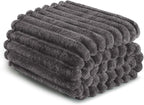 Exclusivo Mezcla Twin Size Flannel Fleece Blanket, Super Soft Striped Jacquard - Image 6