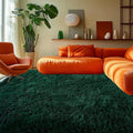 Fluffy Green Rug for Bedroom 3x5 - Soft Plush Bedside Carpet Decor
