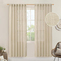 LAMIT Light Filtering Linen Curtains 80 inches Long by LAMIT