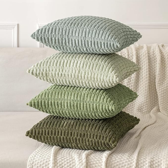 MIULEE Pack of 2 Spring Corduroy Decorative Throw Pillow Covers 16x16 Inch Soft - Image 4