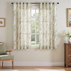 jinchan Linen Blend Floral Curtains by JINCHAN