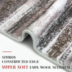 Lansny Modern Abstract Runner Rug 2.6x12, Dark Light Brown White Washable Long - Image 4