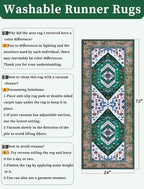 SERISSA Boho Washable Runner Rug, 2x6 Rug Runner Non-Slip Vintage Green White - Image 6