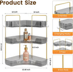 Bathroom Counter Organizer 3-Tier Corner Organizer with Hooks