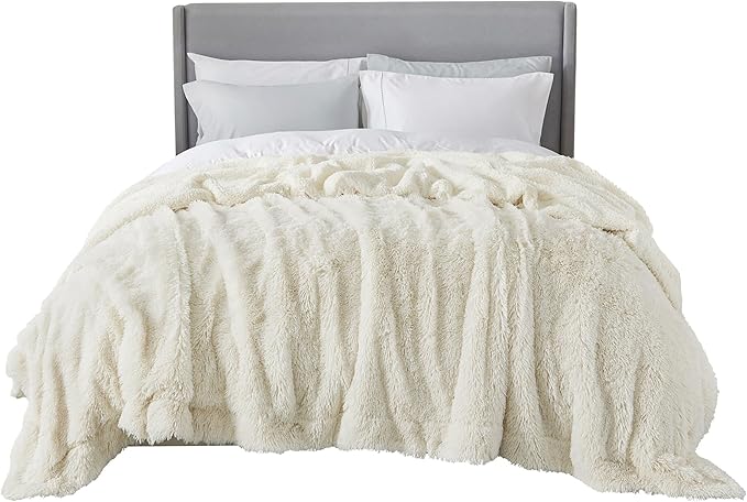 Bedsure GentleSoft Fluffy Cream Blankets Queen Size - Image 9
