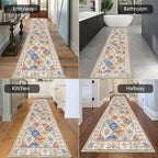 HEBE Hallway Runner Rug 2'8''x12' Washable Vintage Distressed Area Rugs Non - Image 5
