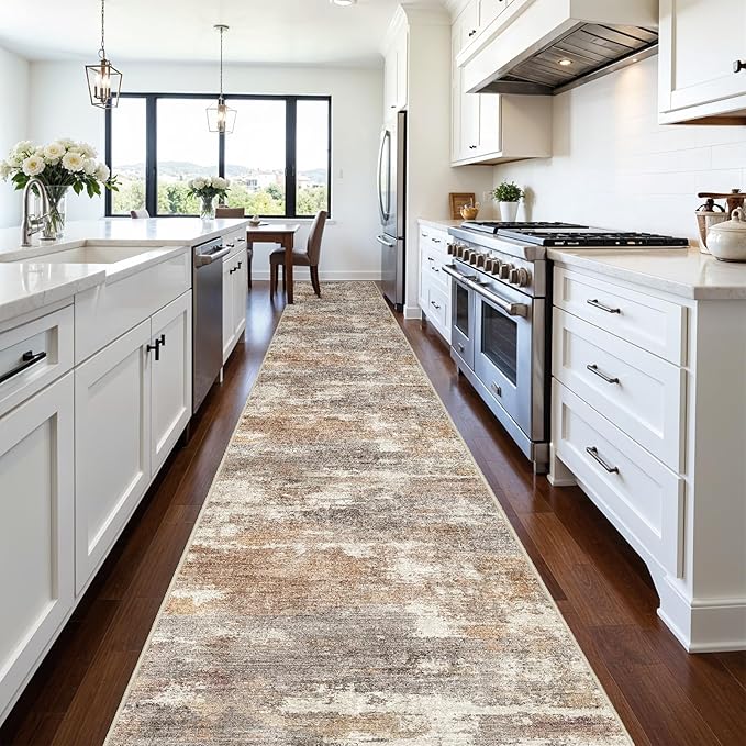 3x20 Washable Kitchen Runner Rug: Modern Abstract Runners - Image 2
