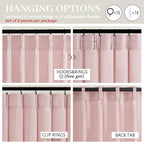 Pretty Light Pink Semi Sheer Curtains 96 Inches Long for Living Room 2 Panels Set, Memory Shaped Pinch Pleated 8 FT Faux Linen Light-Filtering Nursery Curtain Back Tab Elegent Window Drapes W40 x L96
