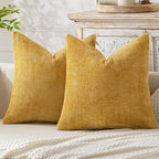 MIULEE Pack of 2 Couch Throw Pillow Covers 18x18 Inch Neutral Gold Modern Boho by MIULEE