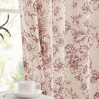 jinchan Lined Linen Blend Curtain Floral Curtains - Image 7