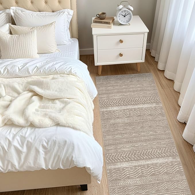 Nakagishi Area Rug Living Room Rugs: 3X8 Machine Washable Boho Large Neutral - Image 7