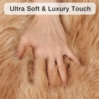 duduta Beige Faux Sheepskin Throw Rug 2x3 ft, Small Fluffy Shag Fur Rug - Image 4