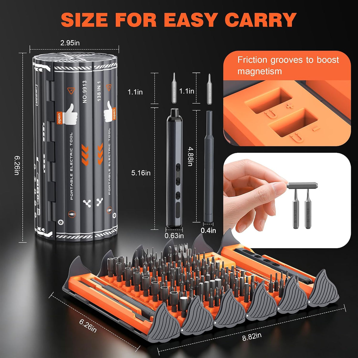 138-IN-1 Electric Screwdriver Set Cordless with 120 Precision Bits
