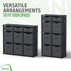 Cube Storage Organizer with Storage Bins Included - The Perfect Closet Organizers and Storage Solution. Includes 9 Storage Cubes, Great For Toy Storage, Closet Storage, Clothes Storage (Dark Grey)