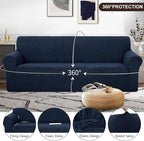 U-NICE HOME 4 Seater Stretch Couch Cover Sofa Cover Washable Sofa Slipcover - Image 3