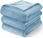BEDELITE Fleece Blanket Washed Blue Throw Blankets - Image 8