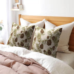 Winter Pine Cone Pillow Covers 18x18 Inch Set of 2 Christmas Theme Pinecone Plant Outdoor Throw Pillows Rustic Xmas Holiday Pillowcases for Couch Sofa Bed Home Decor