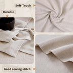 100% Linen Tablecloth for Rectangle Table with 4PCS Linen Napkins