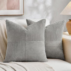 Fancy Homi 2 Packs Grey Samll Decorative Throw Pillow Covers 14x14 Inch by Fancy+Homi