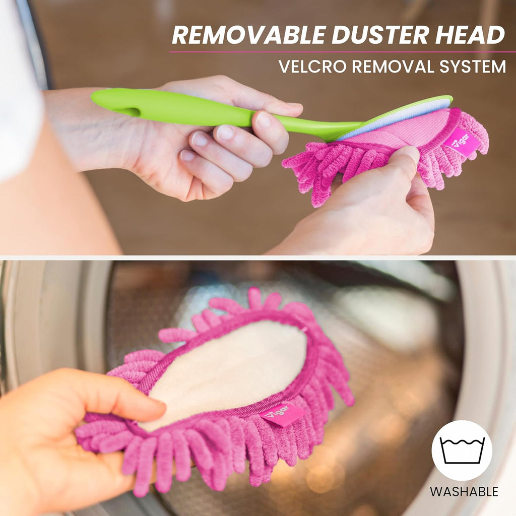 Vigar Flower Power Microfiber Duster with Non-Slip Handle