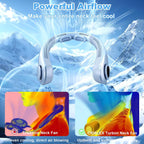 Portable Neck Fan that Blow Cold Air, LED Display, Rechargeable Hands-Free Wearable Cooling Personal Fan, 5 Speed, Neck Support, Bladeless Neck Air Conditioner, Gifts for Women/Men, Hot Flashes