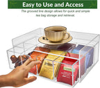 Heavy-Duty Acrylic Tea Station with 8-Compartment Drawer Organizer