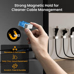 Magnetic Cable Clips 5 Pack,Charger Organizer for Metal Surfaces