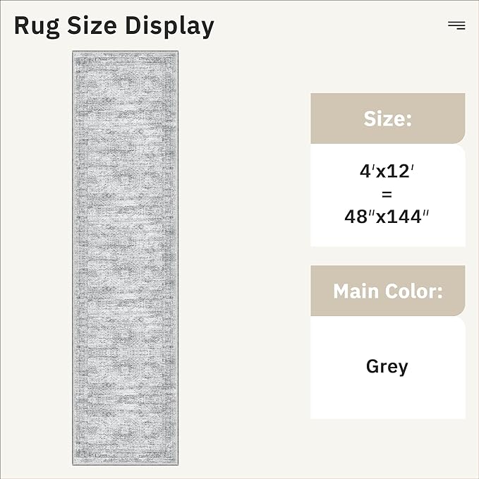 Soalmost 4x12 Wide Hallway Runners: Washable 12ft Runner Rug - Image 5