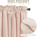 100% Blackout Shield Creamy Peach Linen Blackout Curtains - Image 4