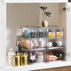 Sorbus Clear Stackable Storage Drawers with Pull-Out Bins (Small, 2 Pack)