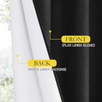 NICETOWN Vintage Open Linen Weave Flax Thermal Curtains, 100% Blackout Curtains - Image 6