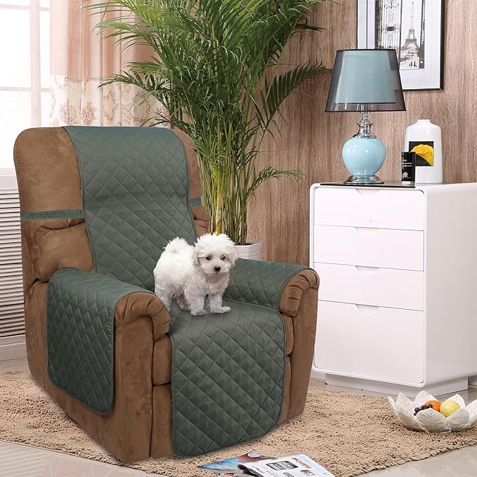 U-NICE HOME Recliner Chair Covers Reversible Quilted Water Repellent Pet - Image 2