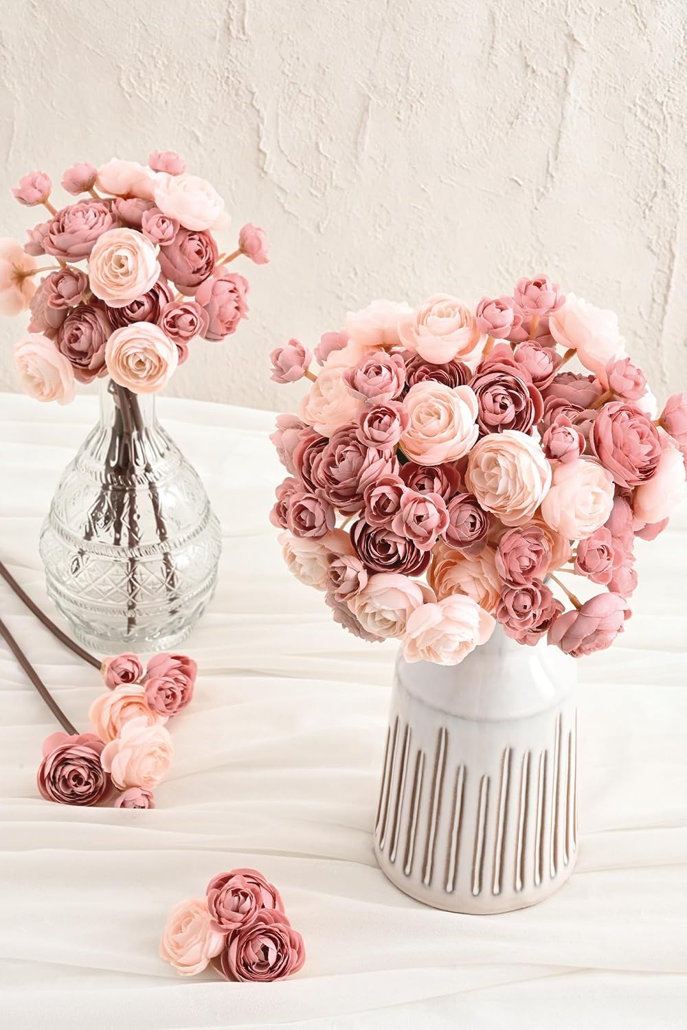 Fake Flowers Faux Flower Artificial Ranunculus Flowers Dusty Rose Peonies