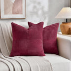 Fancy Homi 2 Packs Burgundy Samll Decorative Throw Pillow Covers 14x14 Inch - Image 5
