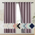 NICETOWN Chaise Mauve Vintage Linen 100% Blackout Curtains by NICETOWN
