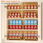 2 Sets DIY Bamboo Can Organizer for Pantry, 3-Tier 6-Piece Can Display Rack