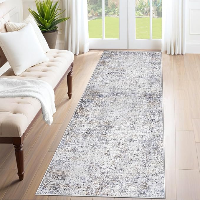 XLUEZ 2x7 Runner Rug for Hallway, Washable Modern Abstract Runner Rugs Neutral by XLUEZ