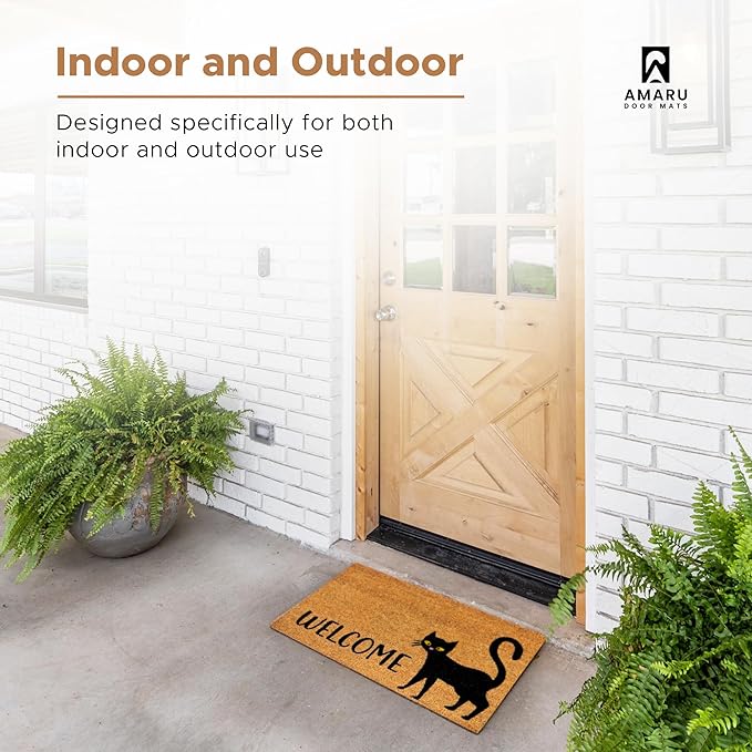 Black Cat - 17"x29" - Coir Door Mat - Welcome Mats - Image 5