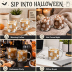 4 Pcs 12oz Halloween Ghosts Glass Coffee Mugs with Handle